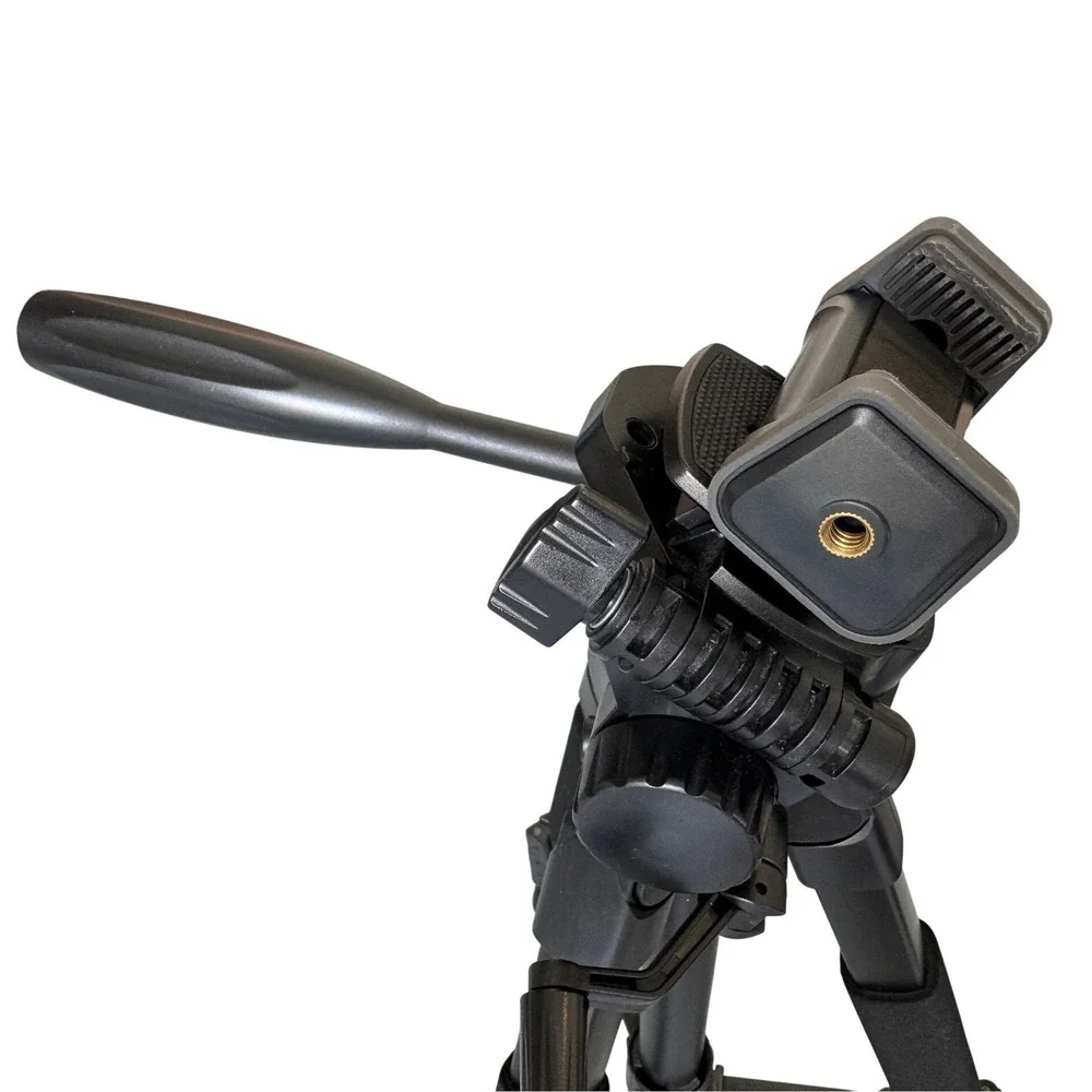 Universal Adjustable Camera Smartphone Tripod Black Aluminum 3-Way Pan Head